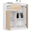 Komoda K80 2D1SZ bílá/dub sonoma
