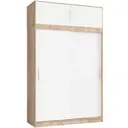 Šatní skříň posuvná s nástavbou Mono 150 cm dub sonoma/bílá