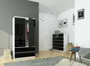 Šatní skříň S90 2D2SZ bílá/černý lesk