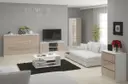 Komoda K140 2D4SZ bílá/cappuccino lesk