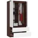 Šatní skříň S90 2D2SZ wenge/bílá