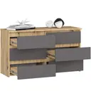 Komoda CL100 6SZ dub artisan/grafitová šedá