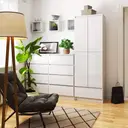Regál R60 4D1SZ bílá/bílý lesk