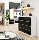Komoda K120 8SZ bílá/černý lesk