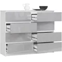 Komoda K120 8SZ bílá/metalický lesk
