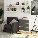 Komoda K60 3SZ bílá/grafitová šedá