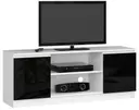 TV stolek K140 bílá/černý lesk