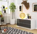 Komoda K120 4SZ bílá/grafitová šedá