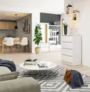Komoda K60 4SZ bílá/bílý lesk