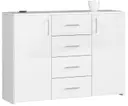 Komoda K45 bílá/bílý lesk