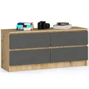 Komoda K120 4SZ dub artisan/grafitová šedá