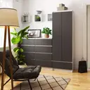 Regál R60 4D1SZ bílá/grafitová šedá