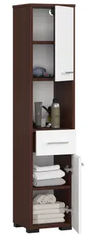 Koupelnová skříňka Fin 30 2D1SZ1W wenge/bílá