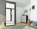 Šatní skříň s nástavbou S90 2D2SZ wenge/bílá