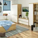 Šatní skříň S90 4D dub artisan/bílá