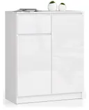 Komoda K80 2D1SZ bílá/bílý lesk