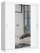 Šatní skříň posuvná se zrcadlem 150 cm bílá
