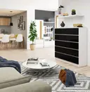 Komoda K120 10SZ bílá/černý lesk