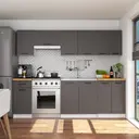 Závěsná kuchyňská skříňka Olivia W60 H580 bílá/grafitová šedá
