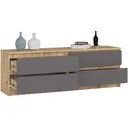 Komoda K160 4SZ dub artisan/grafitová šedá