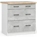 Kuchyňská skříňka Olivia S80 3SZ bílá/beton