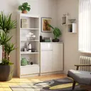 Regál R60 1SZ4P bílá/bílý lesk
