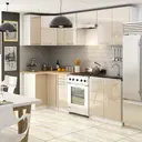 Závěsná kuchyňská skříňka Olivia W50 bílá/cappuccino lesk