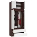 Šatní skříň s nástavbou S90 2D2SZ wenge/bílá