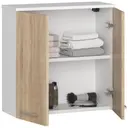 Koupelnová skříňka Fin W60 2D bílá/dub sonoma