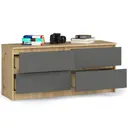 Komoda K120 4SZ dub artisan/grafitová šedá