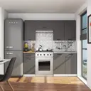 Závěsná kuchyňská skříňka Olivia W40 H580 bílá/grafitová šedá