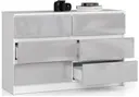Komoda K120 6SZ bílá/metalický lesk