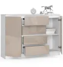 Komoda K140 2D4SZ bílá/cappuccino lesk