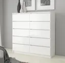 Komoda K160 10SZ bílá/bílý lesk