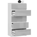 Komoda K60 5SZ bílá/metalický lesk