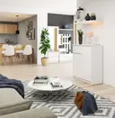 Komoda K80 2D1SZ bílá/bílý lesk
