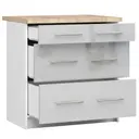 Kuchyňská skříňka Olivia S80 3SZ bílá/metalický lesk