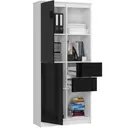 Regál R15 R80 2D2SZ bílá/černý lesk