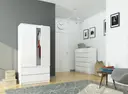 Šatní skříň S90 2D2SZ bílá/bílý lesk