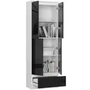 Regál R60 4D1SZ bílá/černý lesk