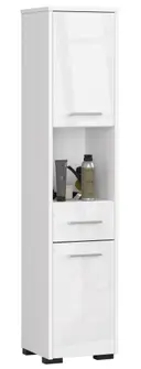 Koupelnová skříňka Fin 30 2D1SZ1W bílá/bílý lesk