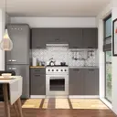 Závěsná kuchyňská skříňka Olivia W80 H580 bílá/grafitová šedá
