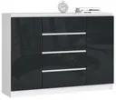 Komoda K140 2D4SZ bílá/grafitový lesk