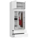 Šatní skříň s nástavbou S90 2D2SZ bílá