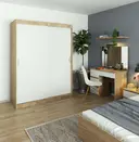 Šatní skříň posuvná Mono 150 cm dub sonoma/bílá