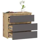 Komoda CL3 3SZ CLP dub artisan/grafitová šedá
