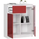 Komoda K80 2D1SZ bílá/červený lesk