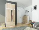Šatní skříň s nástavbou S90 2D2SZ bílá/dub sonoma