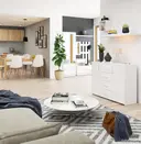 Komoda K45 bílá/bílý lesk