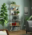 Kovový regál Loft 80 cm bílá/dub artisan